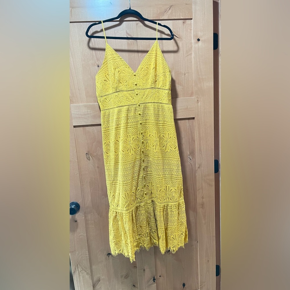 Lulu’s midi lace dress with adjustable straps